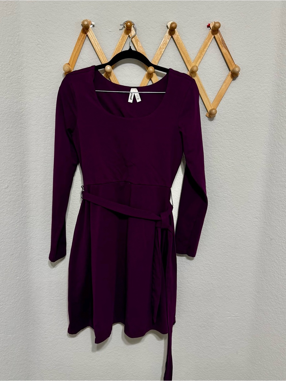 PACT Plum Organic Cotton 3/4 Sleeve Dress Size Medium